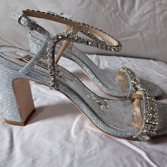 Badgley Mischka Jeweled Tanisha Sandals Heels Size US 8.5 Women's - Picture 6 of 10